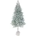 Искусственная елка Камчатская заснеженная 190 см с натуральным стволом, литая 100%