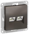 Механизм розетки компьютерной 2-м AtlasDesign RJ45 + RJ45 кат.5e мокко SchE, SCHNEIDER ELECTRIC ATN000685 (1 шт.)