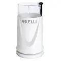 Кофемолка электрическая KELLI пластмассовый корпус, ножи из нержавеющей стали, рассчитана на 70 г кофе за раз, мощность 220-240 В 50-60 Гц 300 Вт, белый (KL-5112)