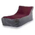 Кресло-мешок Пуффбери «Кушетка», размер большой, Оксфорд Серый и бордовый
