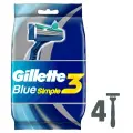 Бритва мужская одноразовая 3 лезвия Gillette Blue 3 Simple, 3 упак х 4шт