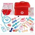 Детский деревянный игровой набор Играем в доктора в сумочке и костюмом Доктора, набор стоматологf со стетоскопом и халатом врача