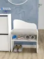Тумба для обуви Курскмебель, с сиденьем и полкой, ЛДСП, белая