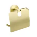 Держатель туалетной бумаги Fixsen Comfort Gold FX-87010 с крышкой Золото-сатин