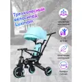 Велосипед складной 3-колесный LUXMOM 368 синий, складной, повортное сиденье, съемная родительская ручка