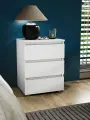 Тумба Парма-9 белая с 3 ящиками, прикроватная, для прихожей, под стол, в коридор, в спальню, офисная, напольная
