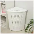 Корзина для белья угловая, 45 л, 38×38×56 см, с крышкой, белая