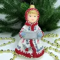 Irena-Co елочная игрушка, стекло Девочка (11,5х6,5х7,5см)