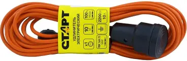 Удлинитель-шнур Старт S 1х10-Z/РС16, с вилкой и розеткой, 3 x 0,75 мм², 10 м, оранжевый