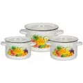 Набор кастрюль эмалированных 1,5л,2,9л,4,5л Экзотика СтальЭмаль