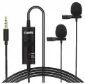 Микрофон CANDC DC-C2, петличный, Jack 3.5mm, черный, двойной всенаправленный