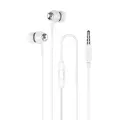 Наушники проводные Hoco M70 Carbon Fiber, Mini Jack 3.5 мм, микрофон и регулировка громкости, 1.2 м, белый