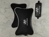 Подарочный набор: подушка на подголовник из велюра и ключница с логотипом HYUNDAI, комплект 3 предмета