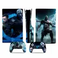 Наклейка виниловая защитная на игровую консоль Sony PlayStation 5 Fat Disc Edition, God of War Кратос, полный комплект с геймпадами