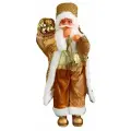 Дед Мороз под ёлку Зимнее волшебство. Новогодняя игрушка в золотом костюме, 45 см