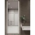 Зеркало с подсветкой в алюминиевой раме настенное ONE MIRROR 200х60см. Свет: Холодный белый 6000К. Черное