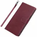 Чехол книжка для Realme 10 Pro / Реалми 10 Про luxury (Бордовая со шнурком)