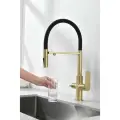 Смеситель для кухни GANZER GZ07127-S с подключением к фильтру и гибким магнитным изливом