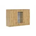 Комод STERN T-14 деревянный с распашными дверцами, шкаф витрина, Дуб Вотан, 135х93,3х43,3 см