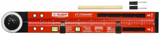 Складной уровень-угломер ЗУБР угломер, 500 мм, (34740)