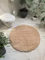 Коврик Natali's Carpets для пола для ванной и туалета из микрофибры/бежевый 120х120