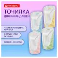 Точилка BRAUBERG CELL PASTEL с контейнером, пластик, овальная, пастельные цвета ассорти, 272503, 24 штуки