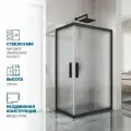 Душевой уголок GWMPKB019RC 110x105 см, цвет фурнитуры черный матовый, стекло матовое закаленное 6 мм