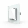 Выключатель LIVOLO VL-C7K2-11, 2 клавиши, белый, стеклянная рамка + механизм, 1 пост, скрытый монтаж, ORIGINAL