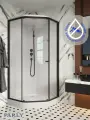 Душевая кабина Parly P91B (90х90х215), с низким поддоном, профиль черный, стекло прозрачное
