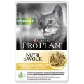 Влажный корм для стерилизованных кошек Purina Pro Plan Sterilised Nutri Savour Adult Chicken, с курицей, 48 шт. х 85 г (кусочки в соусе)