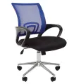 Офисное кресло CHAIRMAN 696 с хромированной крестовиной, ткань/сетка, черный/синий