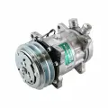 Компрессор кондиционера Sanden 7H15 (12V, А2) выходы вертикальные (O-ring ) 1-14UNF и 1-14UNF, аналог Sanden 7849 на MANITOU, NEW HOLLAND, CASE
