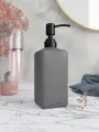 Дозатор для жидкого мыла Emily Slim с черной металлической помпой, бетон 250 мл, графитовый матовый