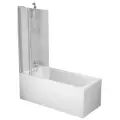 Ванна комплект Gem W90ASET-150D3W5 5в1: ванна 150х70, каркас, душевая система, смеситель для душа, шторка на борт ванны