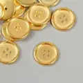 Пуговицы пластик 4 прокола Золотая 2,3х2,3 см набор 15 штук
