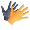 Перчатки нитриловые RoxelPro NITRILE GLOVES ROXTOP черные/оранжевые 100шт (50 пар). Размер M