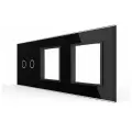 Рамка для сенсорных выключателей Livolo, тройная, 2 клавиши, 2 розетки (C7-C2/2SR-12)