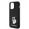 Lagerfeld для iPhone 15 Pro Max чехол Liquid silicone NFT Choupette Hard Black