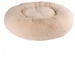 Пушистая лежанка d80 см +-5 см для крупных кошек и собак цвет капучино артикул PNL80