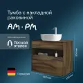 Тумба с раковиной в ванную AM.PM Func 80 см, дуб текстурированный, накладная раковина 45 см
