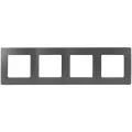 Рамка для розеток и выключателей Legrand Etika 4 поста, цвет антрацит