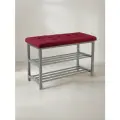 Банкетка для прихожей с мягким сиденьем и полками под обувь, нагрузка 200 кг