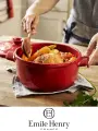 Кастрюля Emile Henry 4 л, цвет гранат, керамическая, с крышкой
