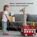 Корзина тележка ящик на колесах bykva для хранения игрушек, береза