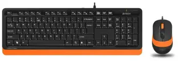 Комплект клавиатура+мышь проводной A4TECH Fstyler F1010 black/orange (USB, 1600dpi, Multimedia) (F1010 ORANGE)