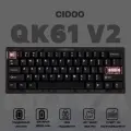 Беспроводная механическая клавиатура Cidoo QK61 V2 Black, 60%, Bluetooth 5.0, 2.4Ghz, USB Type-C, Английская раскладка