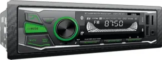 Автомагнитола 1DIN. AURA AMH-201BT /зеленая/USB/SD/FM/Bluetooth