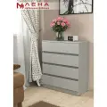 Комод Мебельная фабрика Лена №12, деревянный, 4 ящика, серый