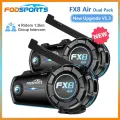 Bluetooth-гарнитура для мотоциклетного шлема Fodsports FX8 Air, 2 шт. для 4 пассажиров групповой домофон, Поделиться музыкой, FM-радио,3 звуковых эффекта
