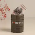 Копилка керамика Я нефть. Стратегический запас чёрная 6,5х6,5х9 см
